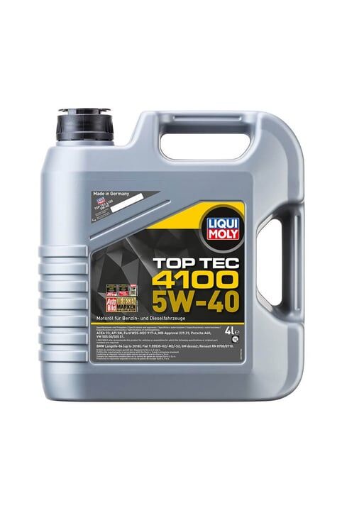 LIQUI MOLY 5W40 Motor Yağı TOP TEC 4100 Tam Sentetik 4 Litre